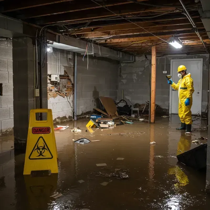 Flooded Basement Electrical Hazard in Montgomery, OH Property